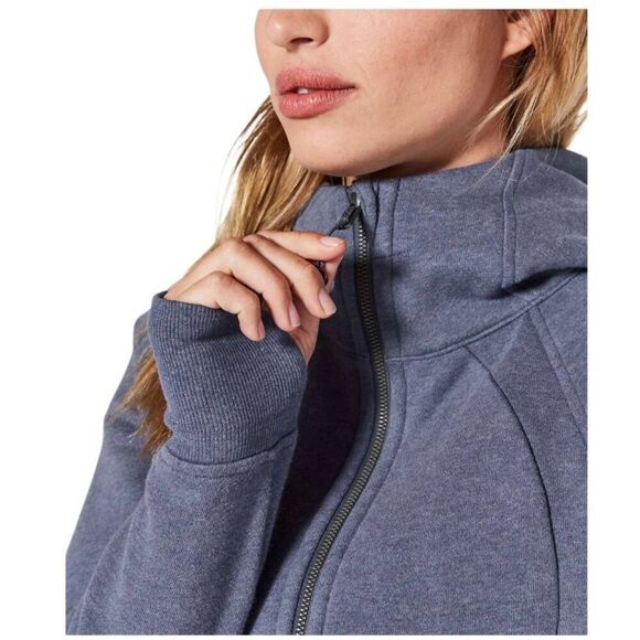 Lululemon Scuba Hoodie Sweatshirt Light Cotton Fleece Blue Size 6 $118.00 - Picture 3 of 8